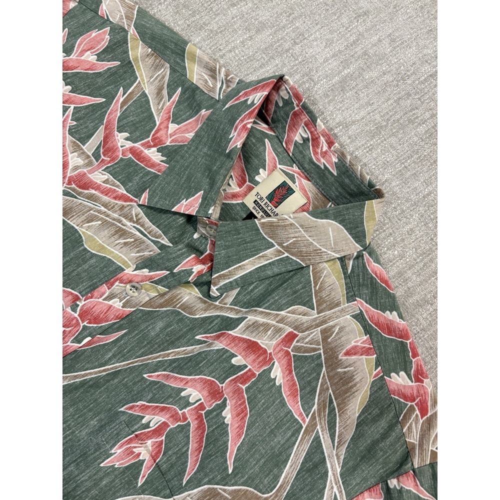 VTG Tori Richard Hawaiian Shirt Mens XL Reverse Print Floral Aloha Tropical USA